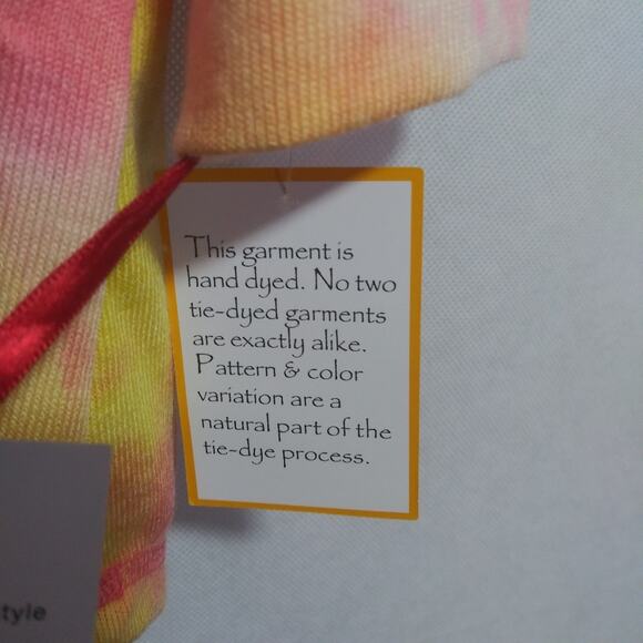 Ruby Rd  Pink and Yellow Tie-Dye Lightweight Pull Over Sweatshirt Top Size L - Picture 5 of 8